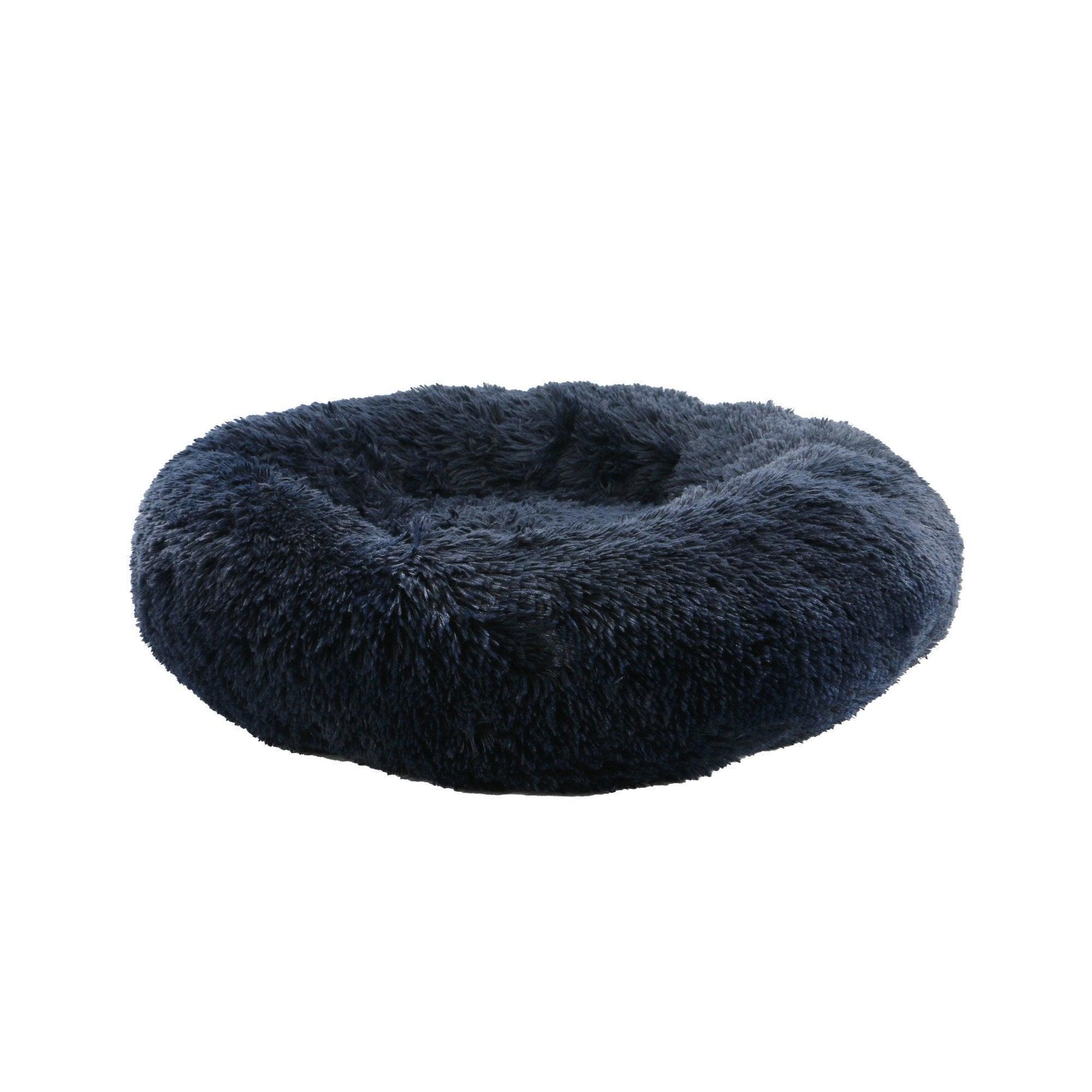 Ancol Sleepy Paws Super Soft Plush Donut Bed Navy 70cm